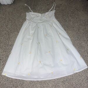 Princess Polly White Dress with Yellow Floral Accents